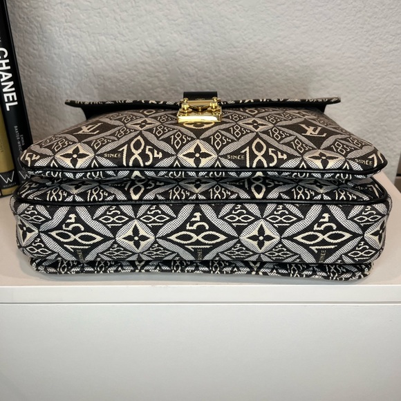 🎀Louis Vuitton Black Since 1854 Jacquard Textile Pochette Metis - Picture 13 of 16